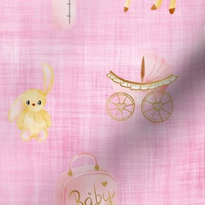 baby girl pink linen