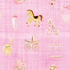 baby girl pink linen
