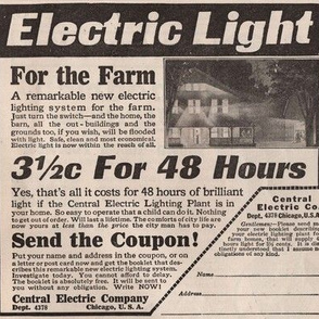 1930s Get Electric Light For Your Farm