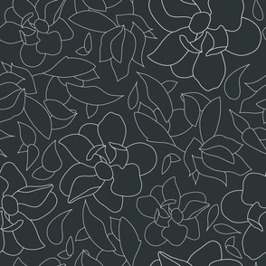 Magnolia Outline in Deep Navy