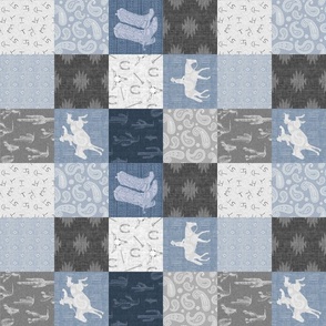 3” lone cowboy quilt - stonewash