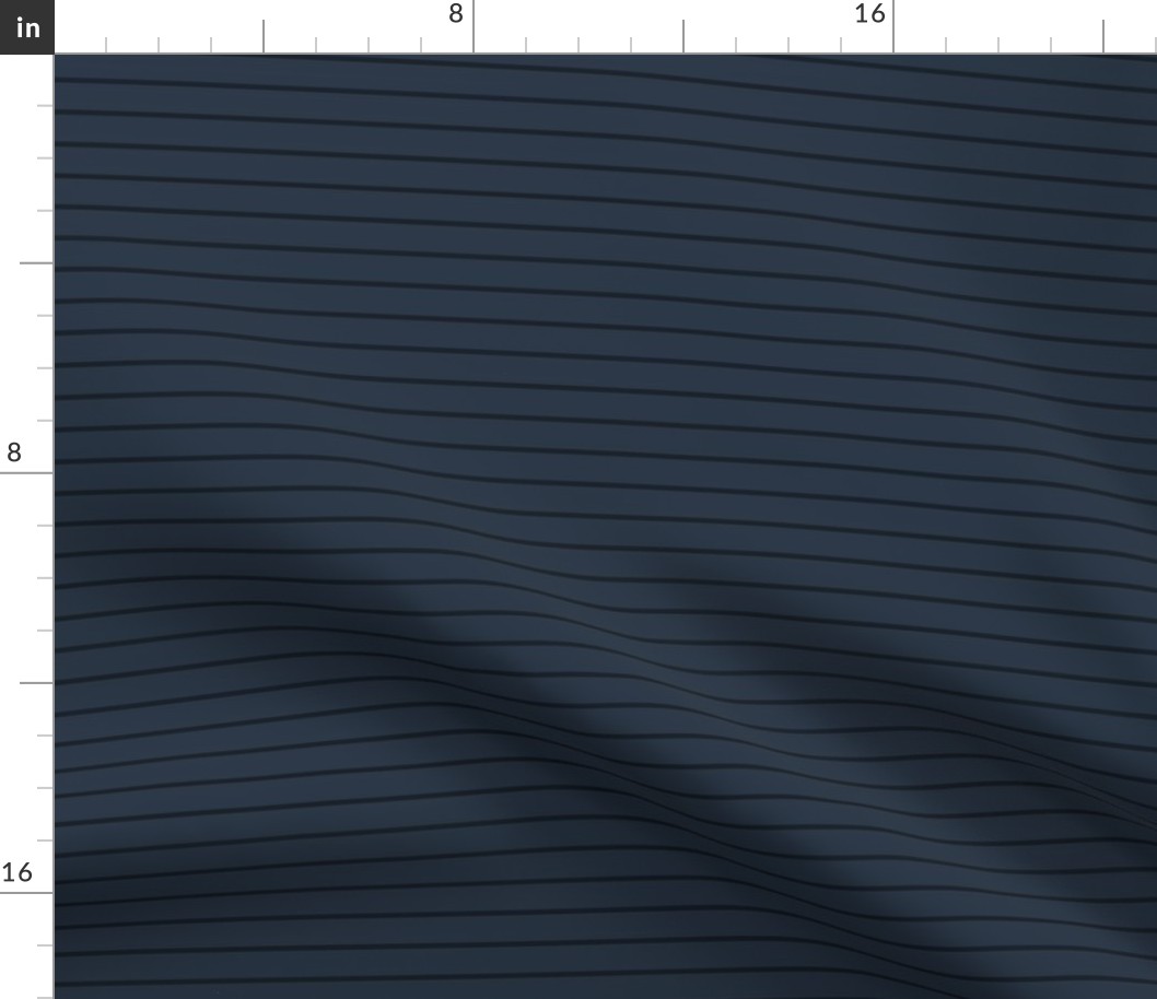 Horizontal Pin Stripe Pattern - Medium Charcoal and Obsidian