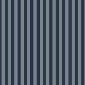 Vertical Bengal Stripe Pattern - Medium Charcoal and Faded Denim