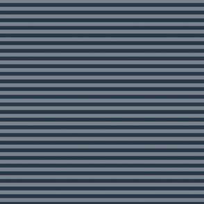 Small Horizontal Bengal Stripe Pattern - Medium Charcoal and Faded Denim