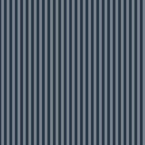 Small Vertical Bengal Stripe Pattern - Medium Charcoal and Faded Denim