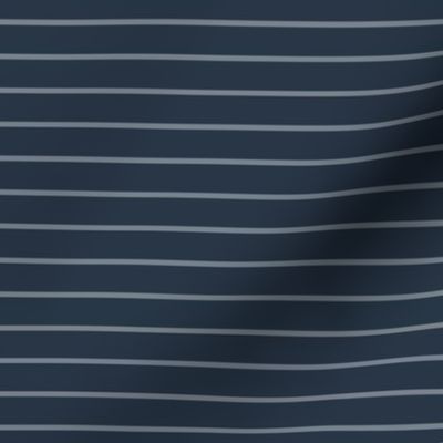 Horizontal Pin Stripe Pattern - Medium Charcoal and Faded Denim
