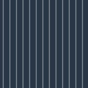 Vertical Pin Stripe Pattern - Medium Charcoal and Faded Denim