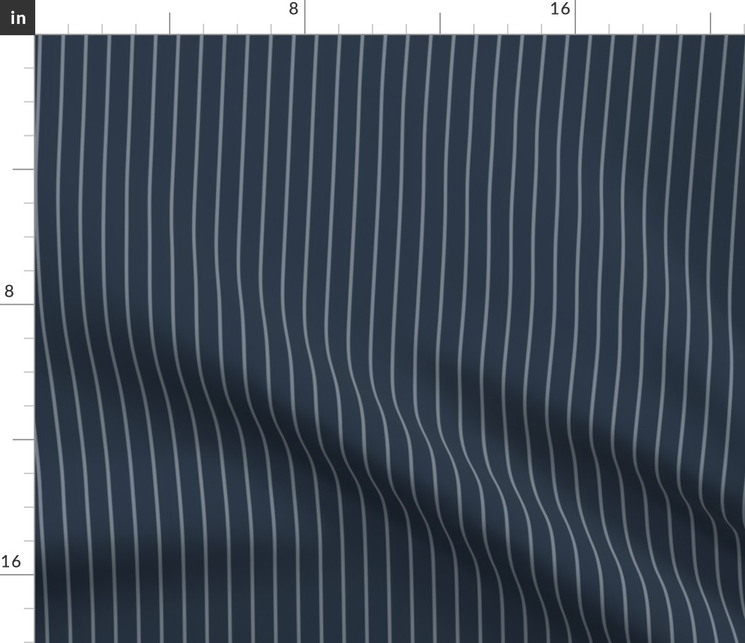 Vertical Pin Stripe Pattern - Medium Charcoal and Faded Denim