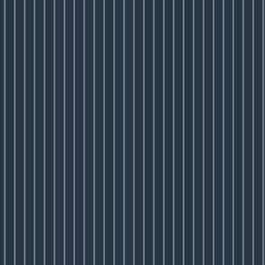 Small Horizontal Pin Stripe Pattern - Medium Charcoal and Faded Denim