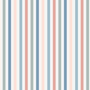 Awning stripe in pastel pink, blue and green / small scale 
