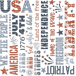 Patriotic Typography White Rotated - large scale