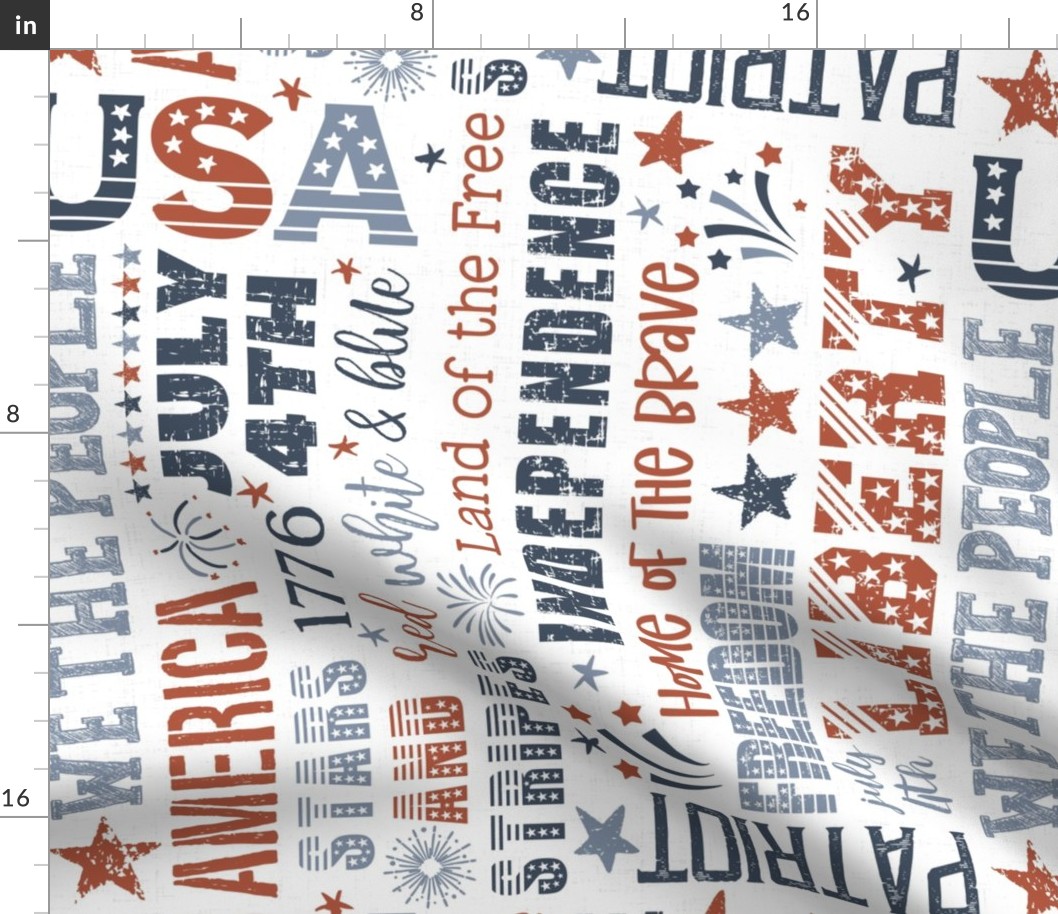 Patriotic Typography White Rotated - large scale