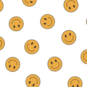Retro Smiley Face on White - large scale