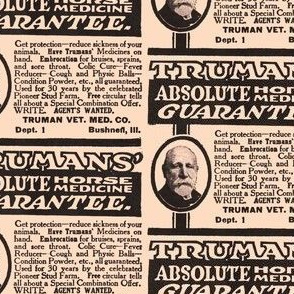 Trumans' Horse Medicine 1915 ad