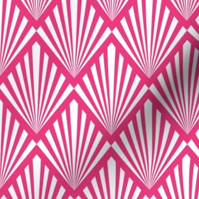 Neo Art Deco pink white fans Wallpaper