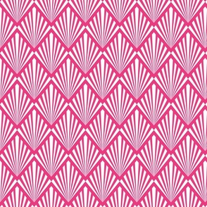 Neo Art Deco pink white fans Wallpaper