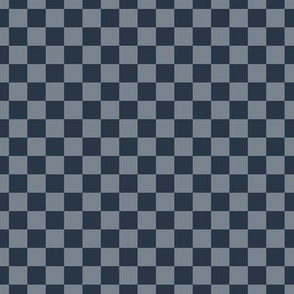 Checker Pattern - Medium Charcoal and Faded Denim