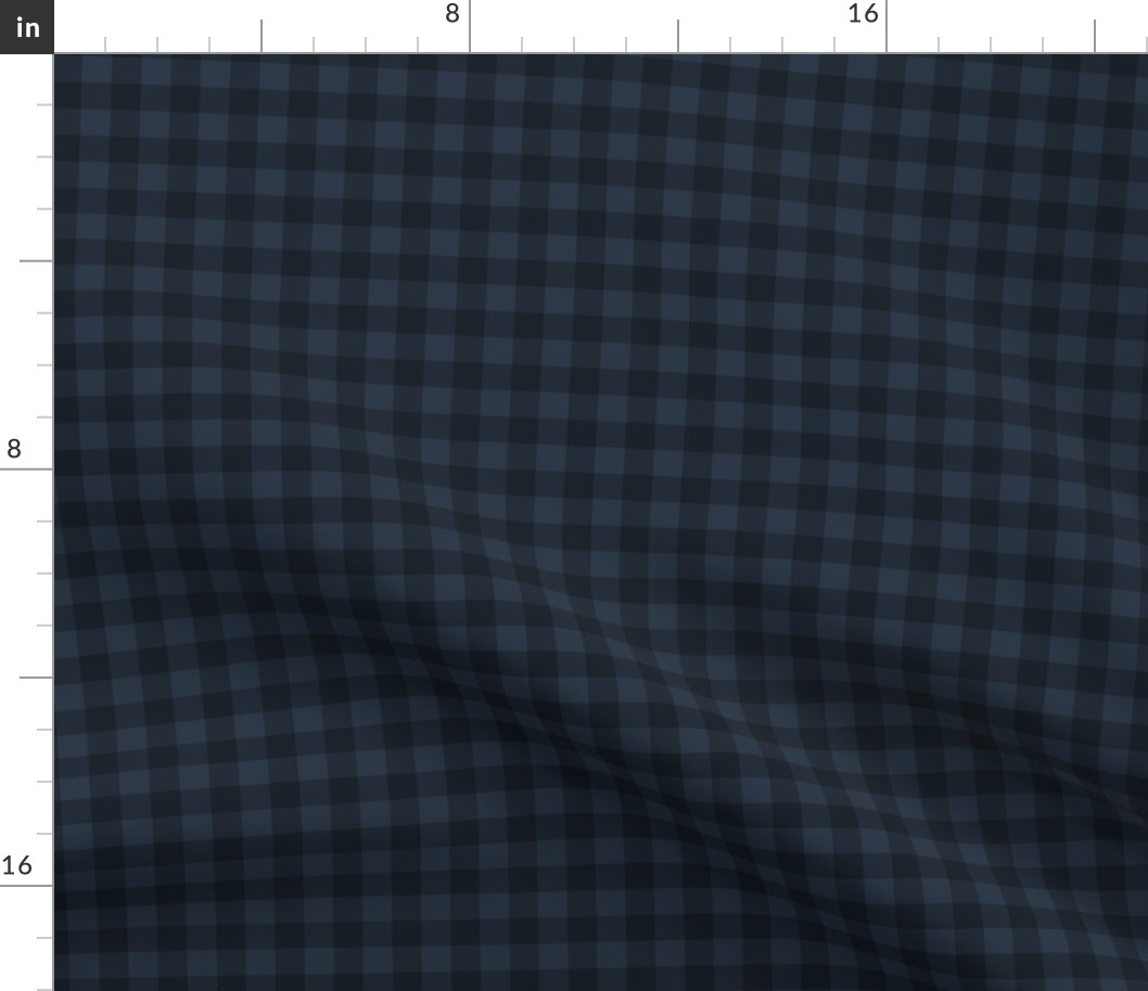 Gingham Pattern - Medium Charcoal and Obsidian