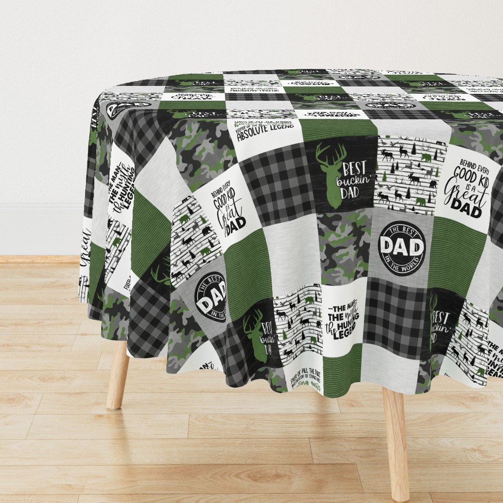 Hunting Dad//Green&Black - Wholecloth Cheater Quilt