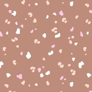 Terrazzo and leopard wild spots minimalist abstract boho design nursery marble texture in mauve rose pink blush