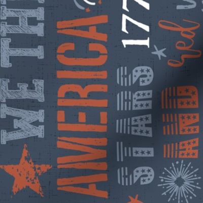 Patriotic Typography Dark Blue Rotated - large scale