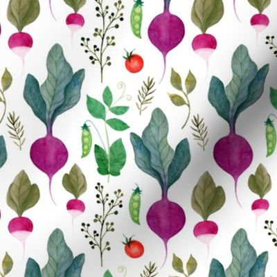 Vegetables pattern white