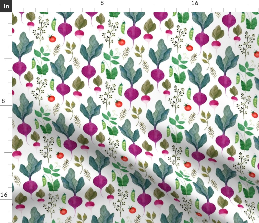 Vegetables pattern white