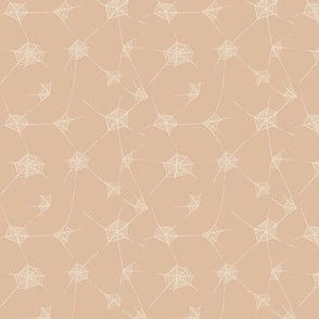 small // Halloween Fabric Spiderwebs in Blush Pink