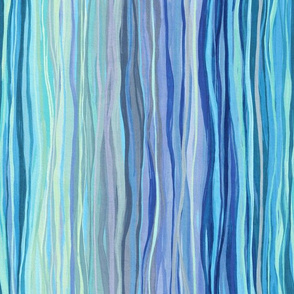 Summer Pool Wavy Gouache Stripes