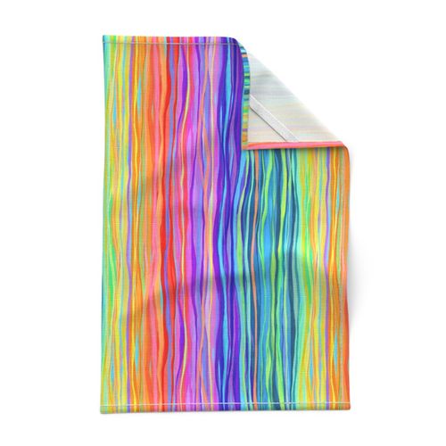 Infinity Rainbow Wavy Gouache Stripes