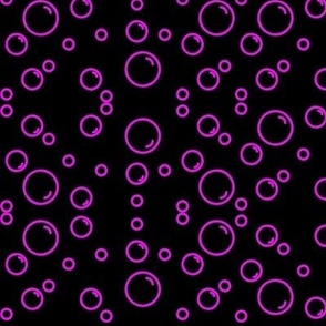 Neon purple bubbles on black ( circles circus)