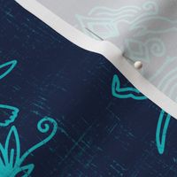 Boho nautical motifs - nautical blue and turquoise 