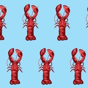 (3.25" scale) Lobsters on Sky Blue