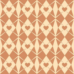 Hearts and Arrows in Vanilla and Terracotta Paducaru