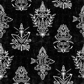 Boho nautical motifs - black and white