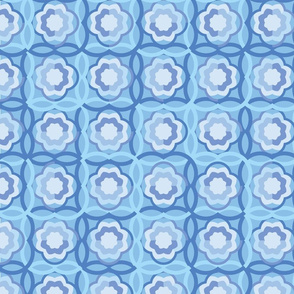 classic blue tiling with quatrefoil by rysunki_malunki