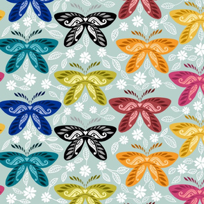 Paisley Pollinators in Blue by 