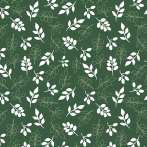 Dark Green and White forest
