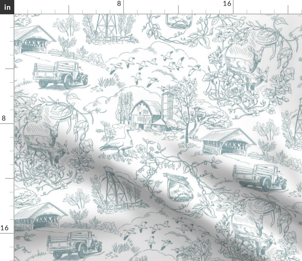 Country Living Toile Jamestown Blue Large