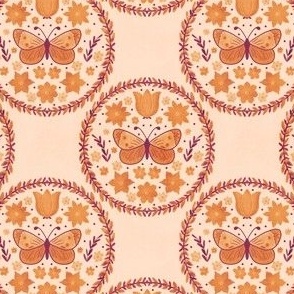 Butterfly Mandala-Red Orange // 8x8