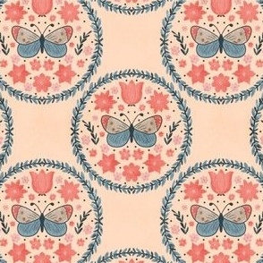 Butterfly Mandala-Teal Pink // 8x8