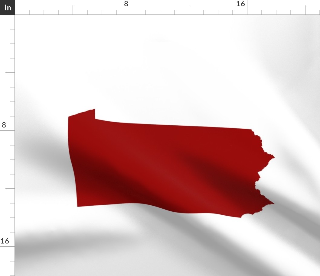 Pennsylvania silhouette,  18x21 panel, football red on white
