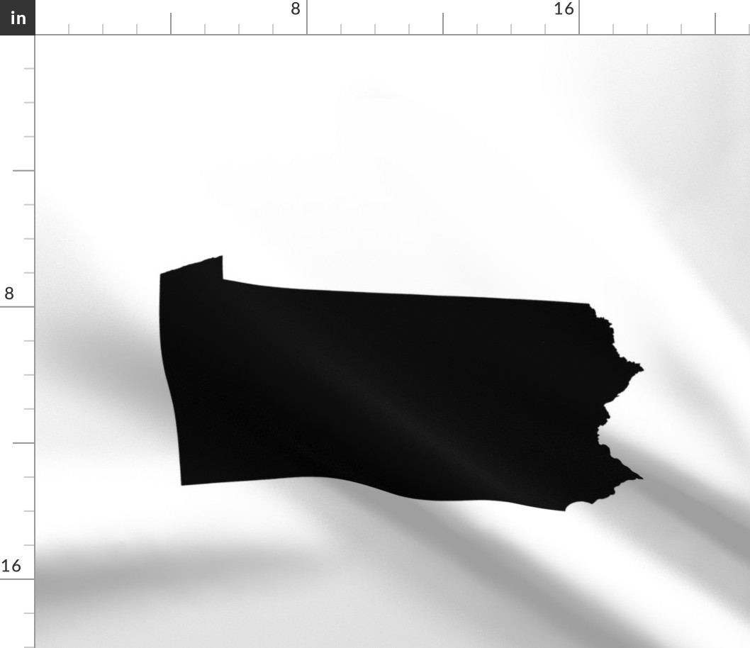 Pennsylvania silhouette,  18x21 panel, black and white