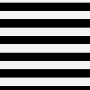 Small Black and Broken White Cabana Beach Horizontal Stripe