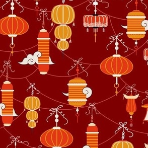 chinese lanterns - red