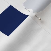 Pennsylvania silhouette,  6" square, football navy blue on white