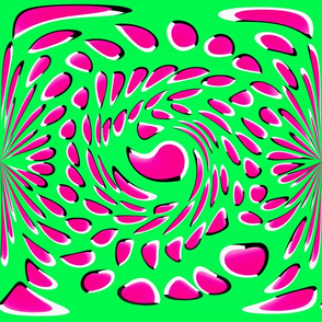 Weird bits Pink on Green