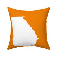 Georgia silhouette in 18" square - white on sunkissed orange