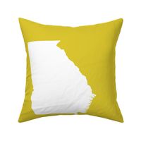 Georgia silhouette in 18" square - white on yellow