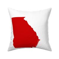 Georgia silhouette in 18" square - football red on white